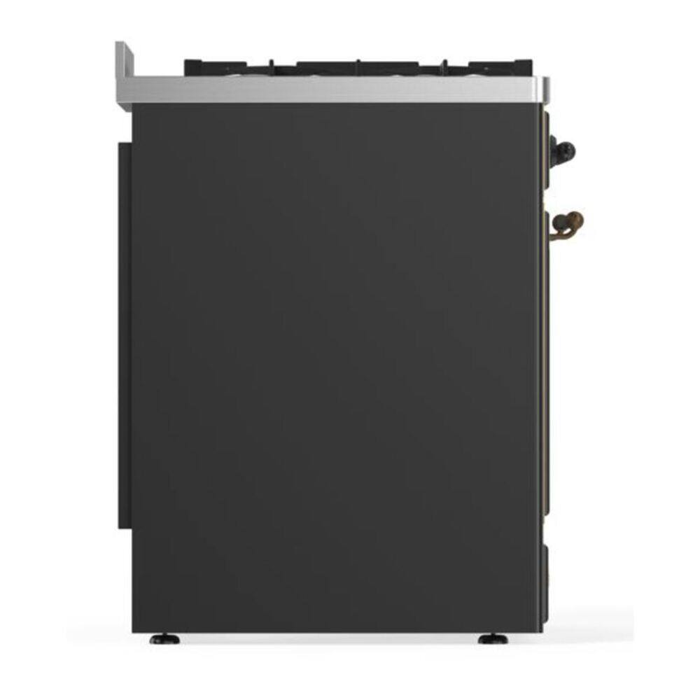 Alt View 6. ILVE - ILVE Majestic II Series  30 in. Dual Fuel Range with 5 Sealed Burners (Natural Gas, Burnished Trim) - Graphite Matte.