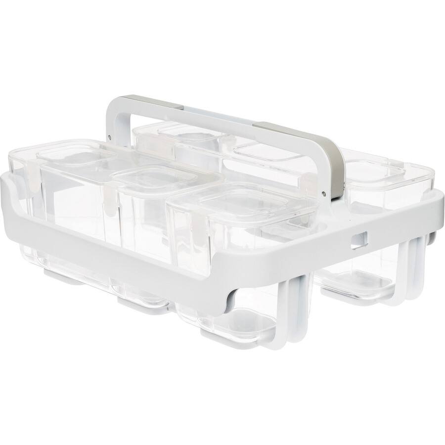 Angle. Deflecto - Deflecto Stackable Caddy Organizer 6.50" x 14" x 10.50" White Plastic - White.