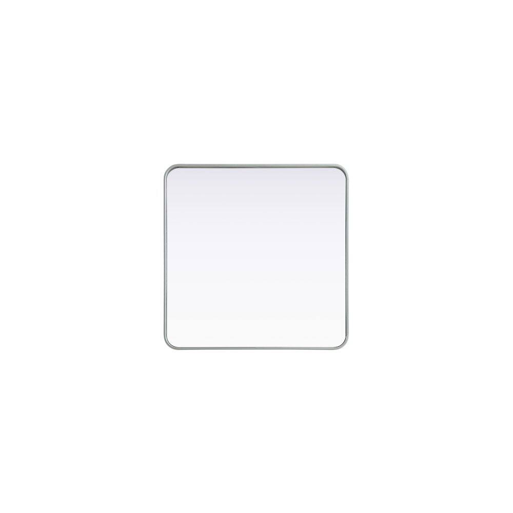 Alt View 4. Elegant Decor - Contour Metal Square Mirror 30x30 in Silver - Silver.