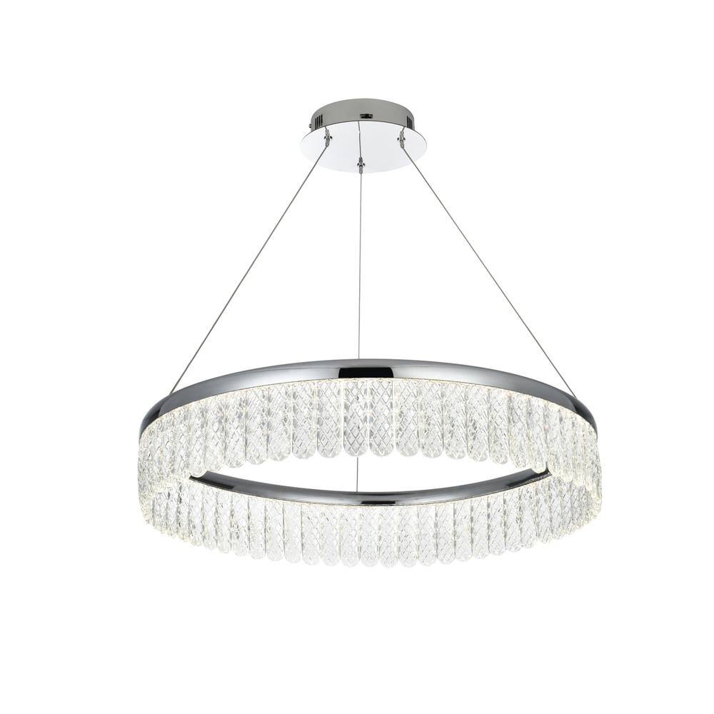 Alt View 1. Elegant Lighting - Rune 24 inch Adjustable LED chandelier in Chrome - Chrome.