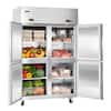 Front. VEVOR - Commercial Refrigerator and Freezer Combo 48"W, 31 Cu.Ft Stainless Steel Upright Freezer/Refrigerator with 4 Doors - Stainless steel color.
