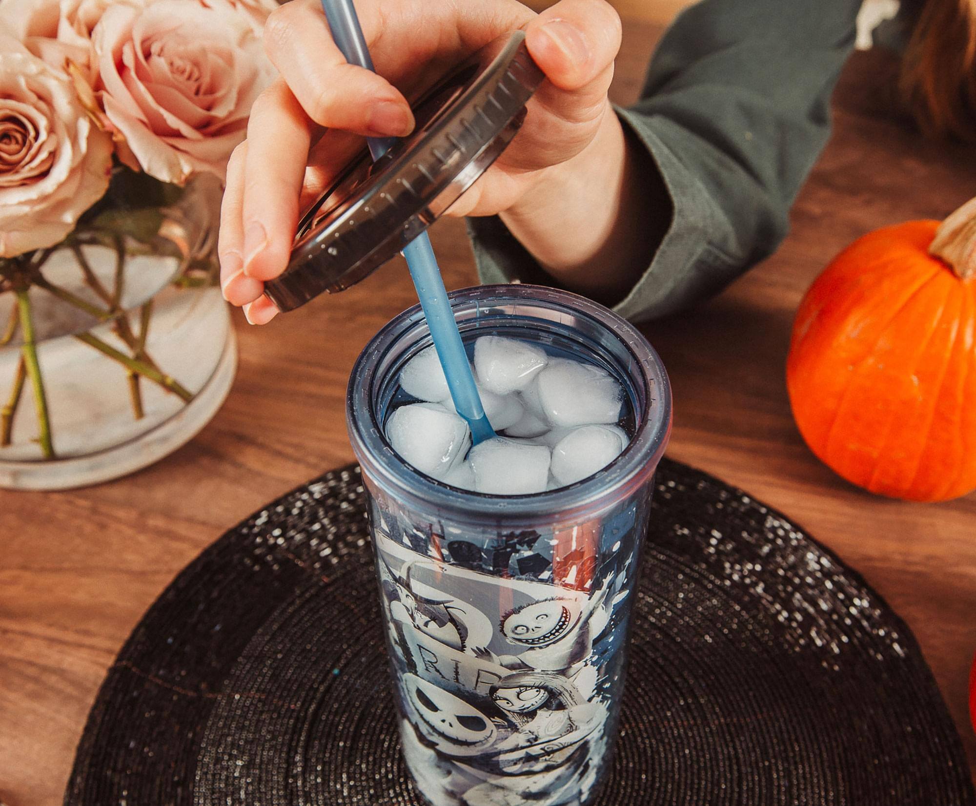 Alt View 2. Disney - Disney The Nightmare Before Christmas Carnival Cup w/ Lid and Straw | 20 Ounces - Blue.