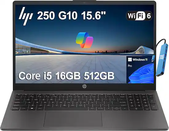 Laptop 250 G10 15.6" Wi-Fi 6 Windows 11 Pro
Core i5 16GB 512GB
hp Pro
