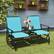 Alt View 2. Costway - Costway 2 Person Outdoor Patio Double Glider Chair Loveseat Rocking - Turquoise.