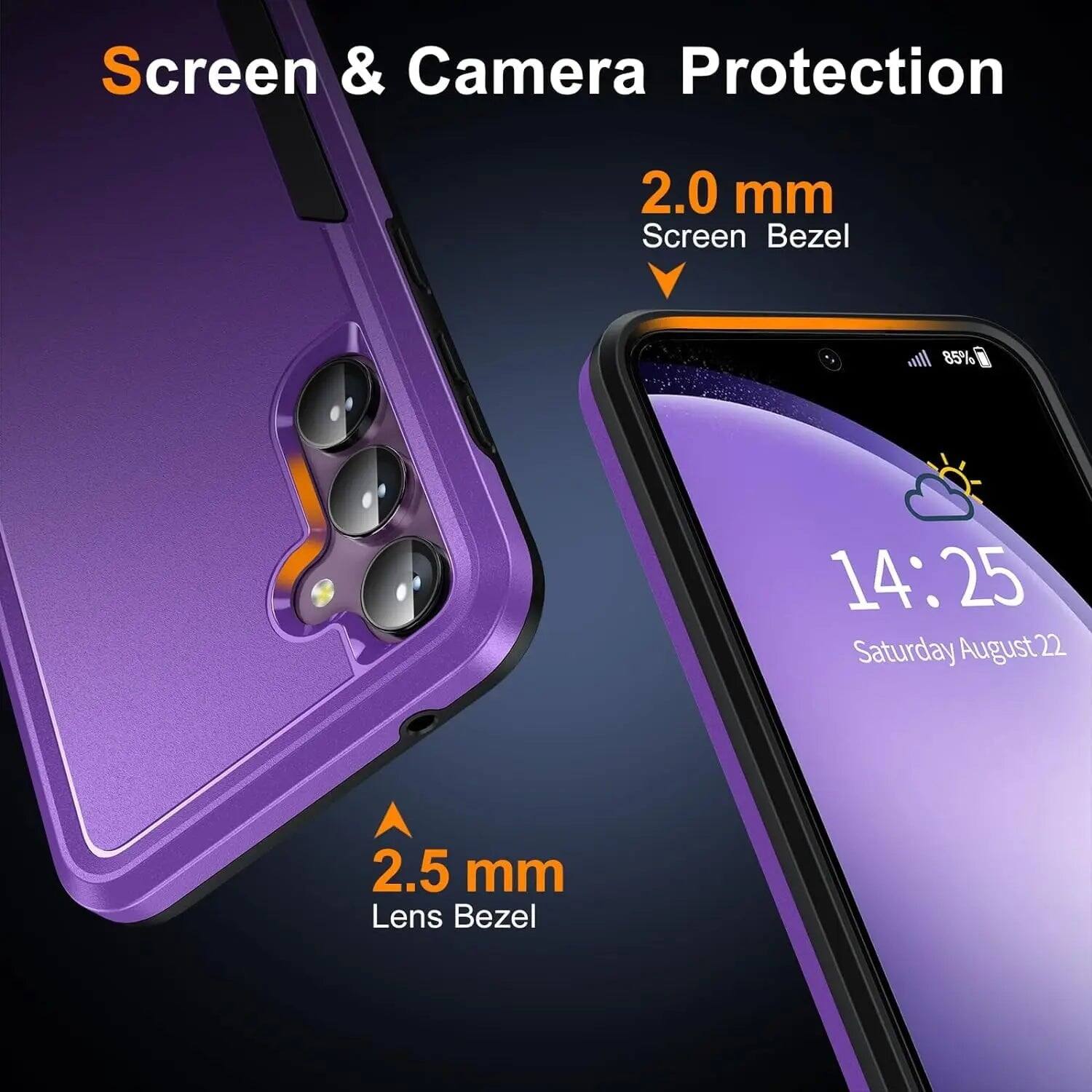 Screen & Camera Protection

2.0 mm Screen Bezel

85%

14:25 Saturday August 22

2.5 mm Lens Bezel