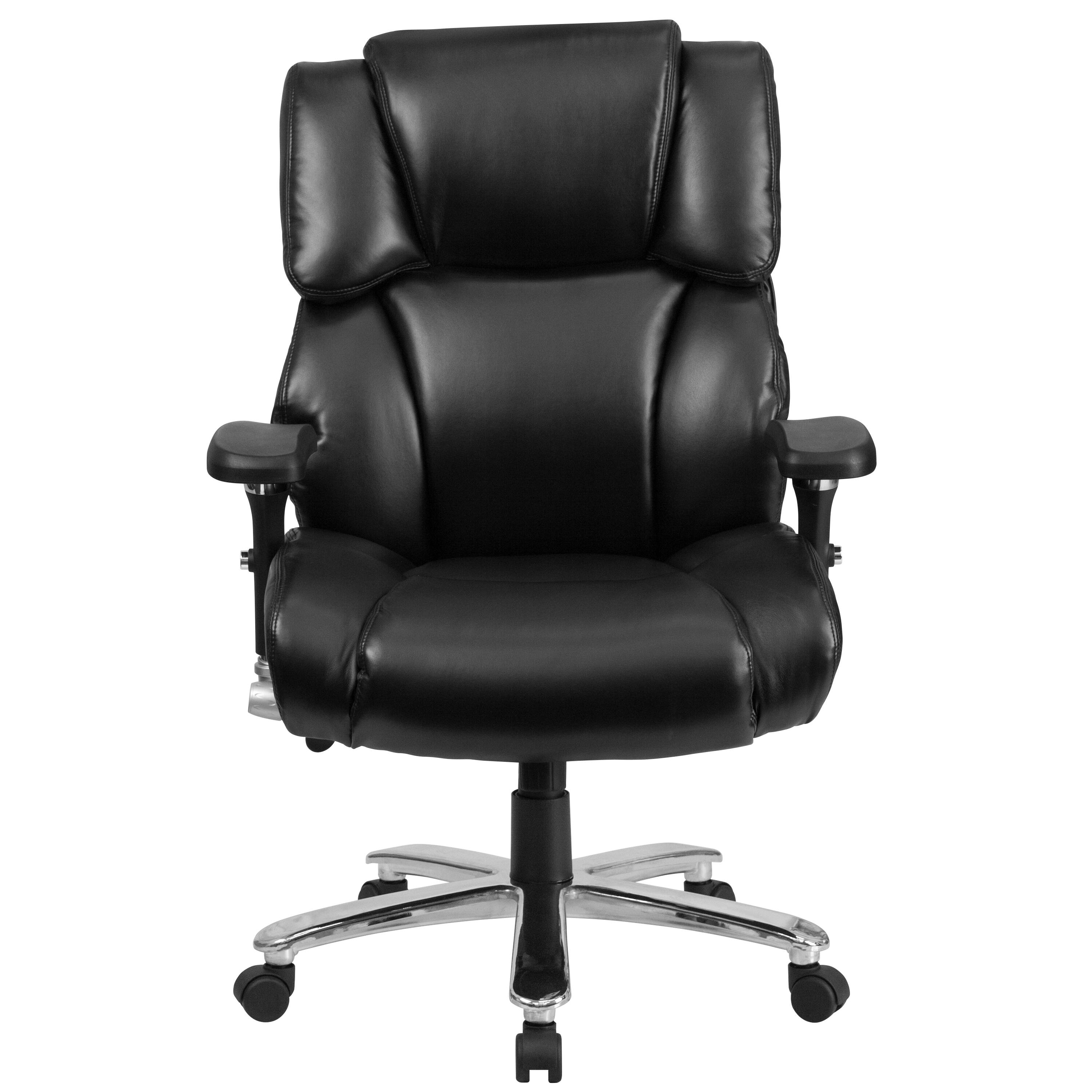 Alt View 7. Emma + Oliver - 24/7 400 lb. Big & Tall High Back Tufted Lumbar Knob Ergonomic Office Chair - Black LeatherSoft.