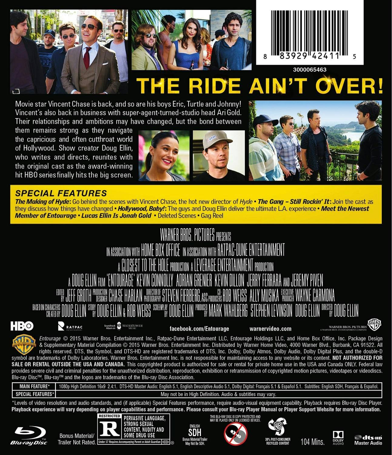 Back. Entourage [Blu-ray].