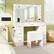Alt View 1. Costway - Costway Vanity Desk with Mirror and Lights Storage Stool Power Outlets 3 Lighting Colors - White.