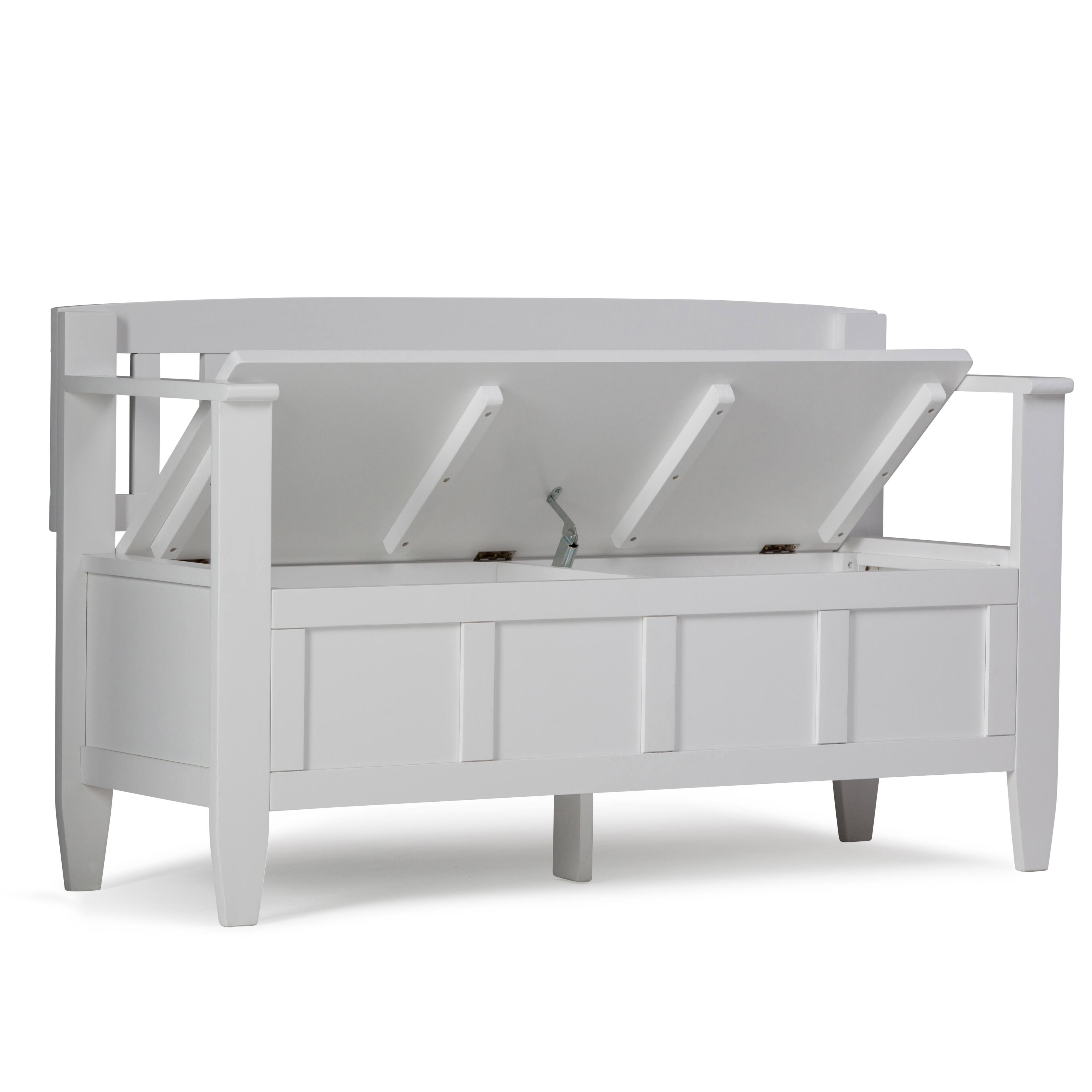 Left. Simpli Home - Brooklyn Entryway Storage Bench - White.