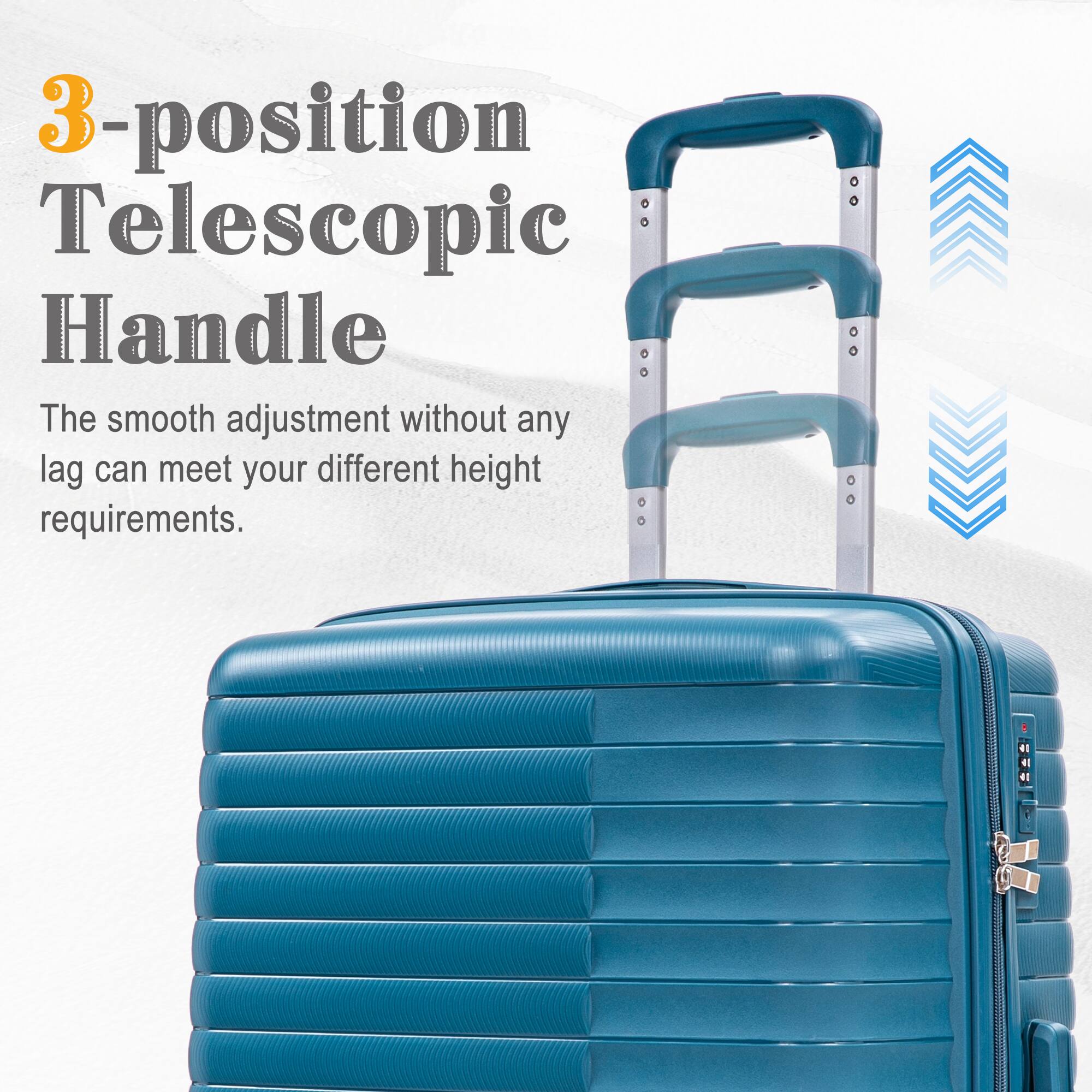 3-position Telescopic Handle  
The smooth adjustment without any lag can meet your different height requirements.