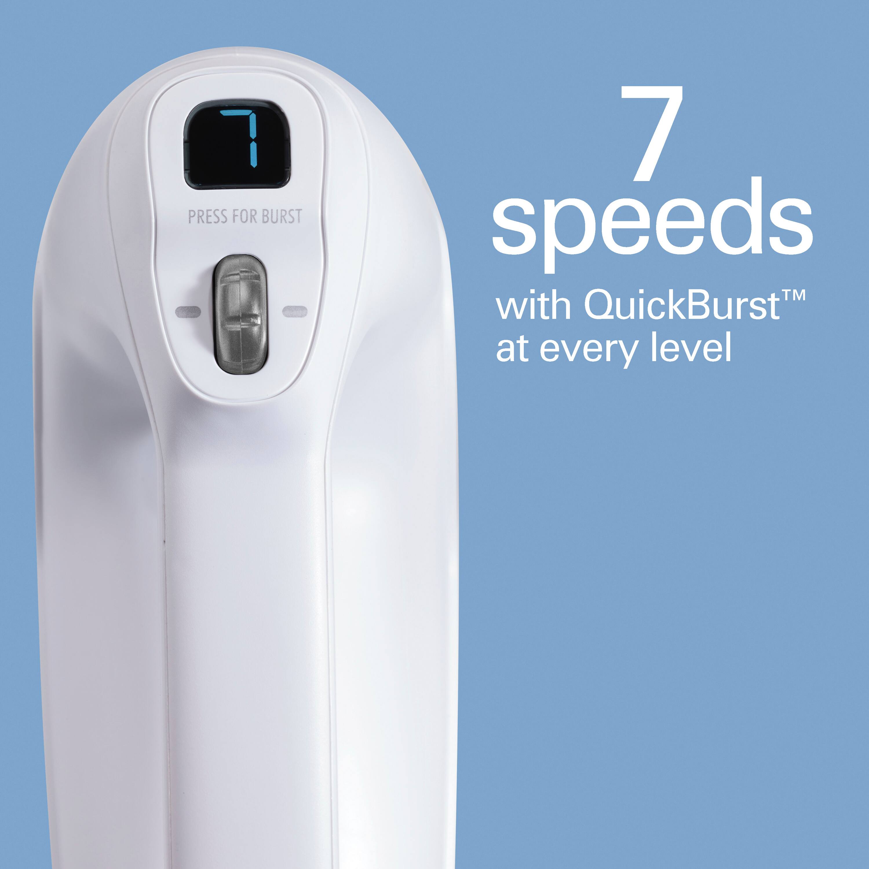 7 speeds™ with QuickBurst™ at every level