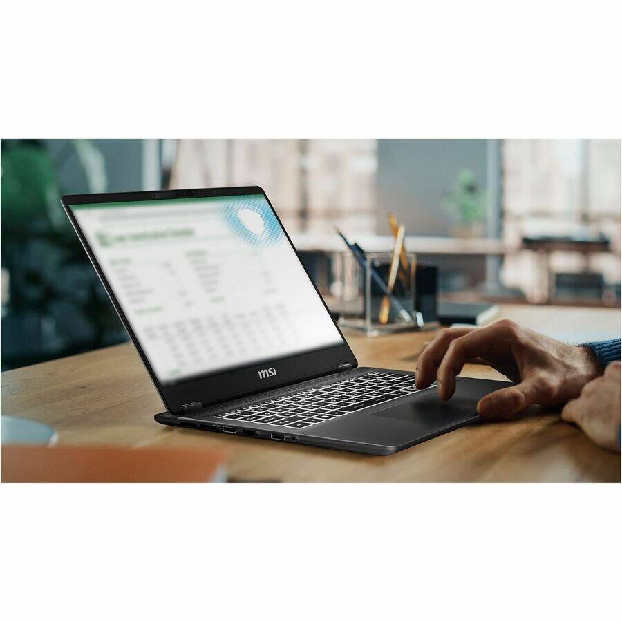 Alt View 4. MSI - MSI Prestige 14 AI Studio C1VFG-064US 14" Notebook - 2.8K - 60 Hz - Intel Core Ultra 9 185H - Intel Evo Platform - Stellar Gray.