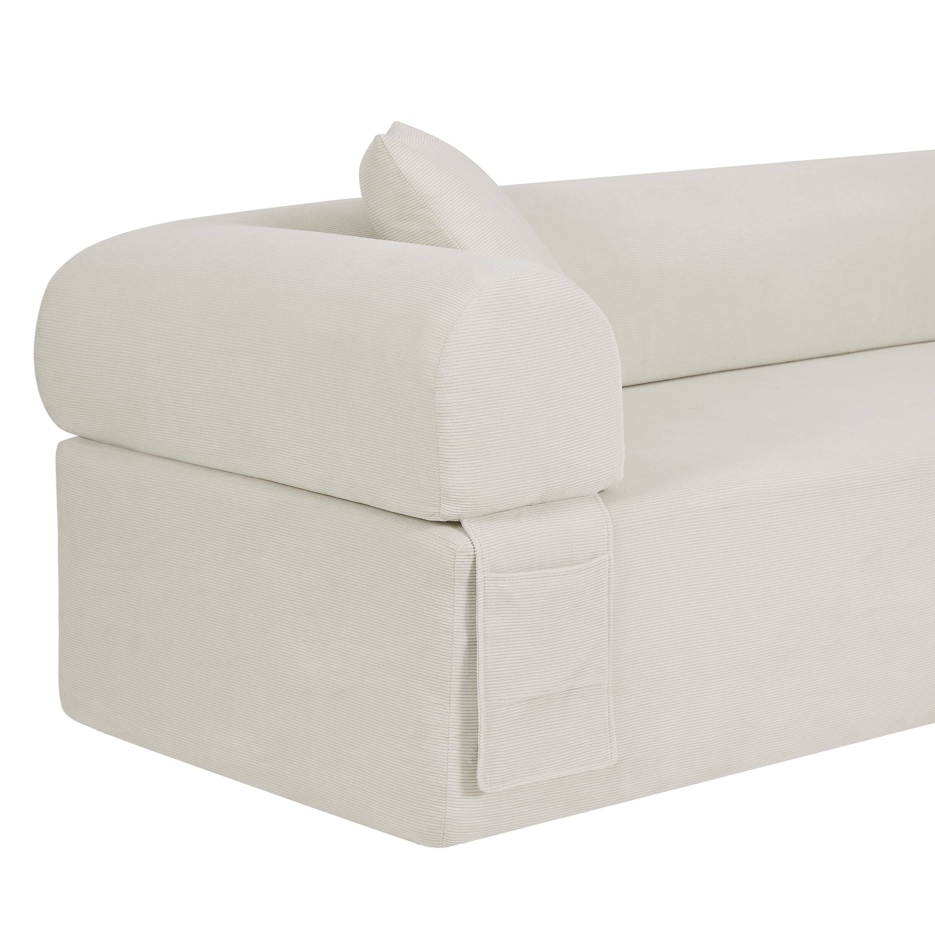 Alt View 2. Loheer - Loheer 3 Seater Boneless Couch No Assembly Modern Frameless Sofa for Compact Apartment Living Room 83 Inch - Beige.