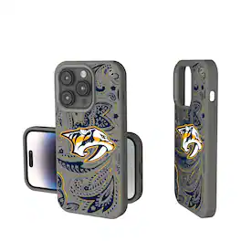 Keyscaper - NHL - Nashville Predators Paisley Soft Touch iPhone Case - 14 - Gray