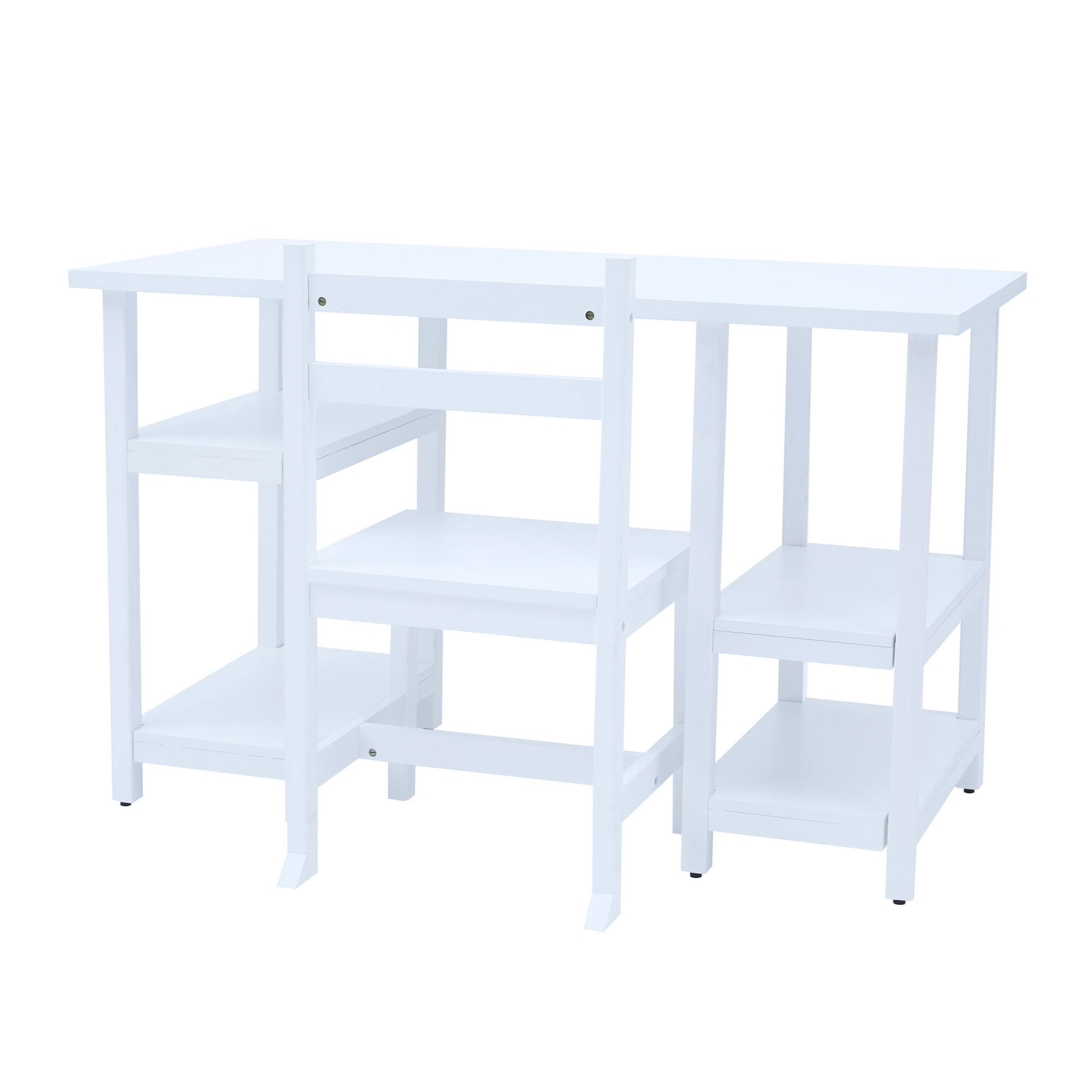 Front. Teamson Kids - Fantasy Fields Play Desk with Shelves and Chair, White - White.