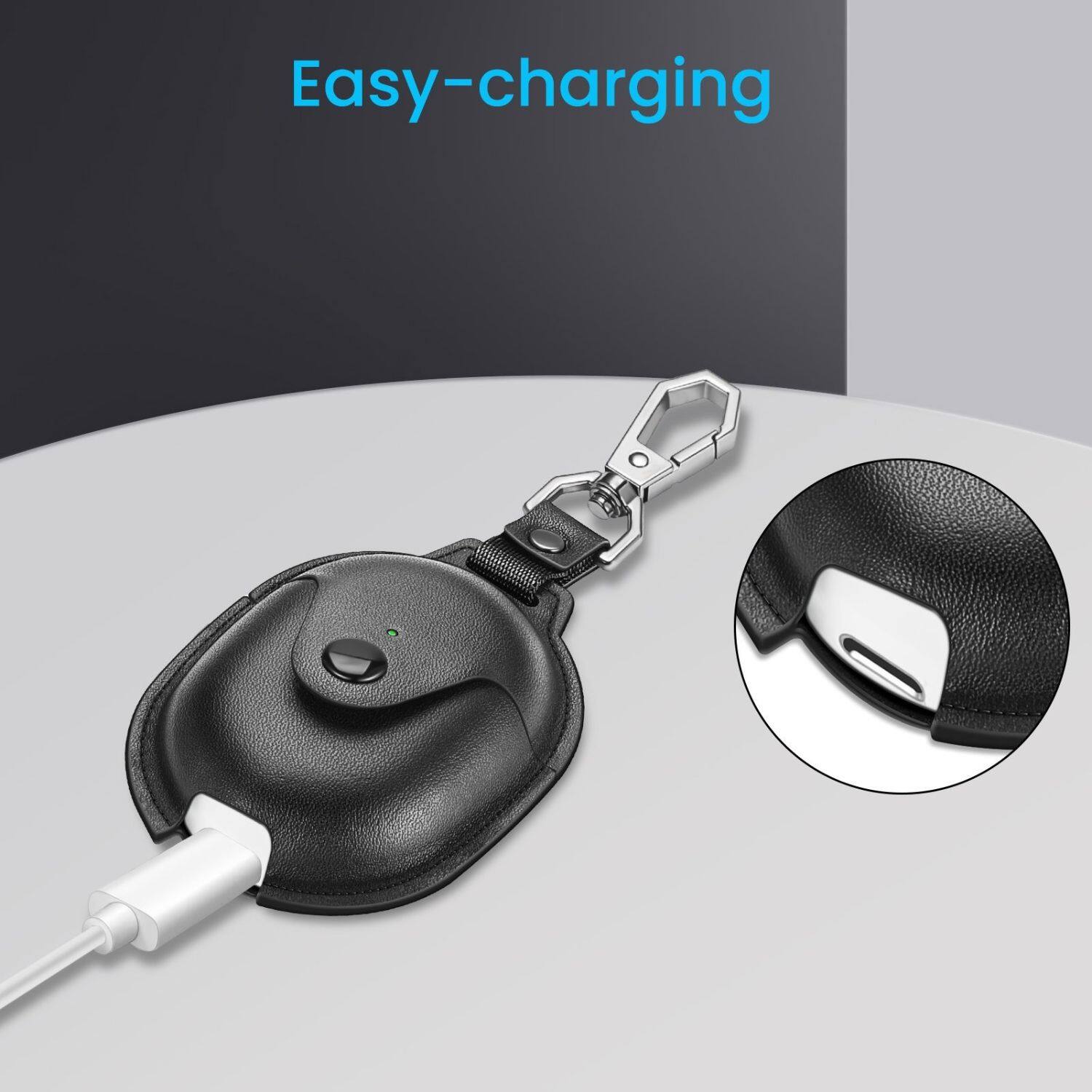 Back. Stock Preferred - Case For Google Pixel Buds Pro (2022) PU Leather Slim Metal Snap Closure Cover Black - Black.