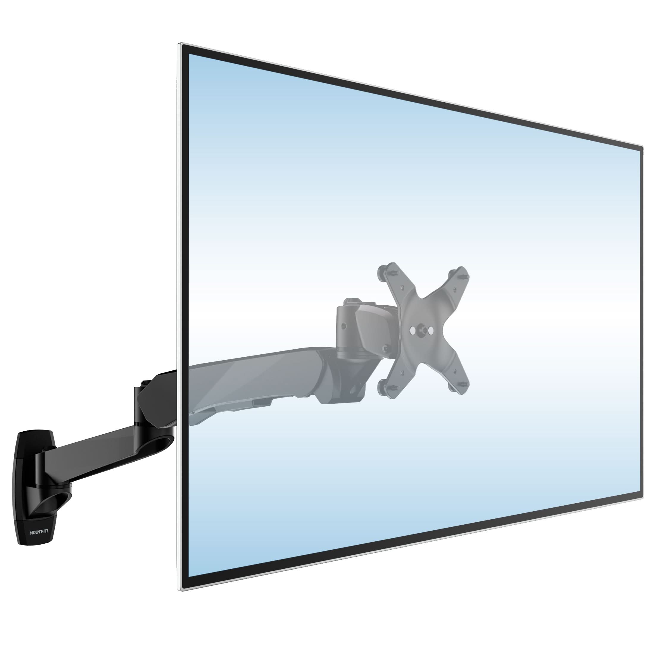 Alt View 7. Mount-It! - CLiX Series Fully Adjustable Monitor Wall Mount with Gas Spring Arm, 13"-32", Black - Black.