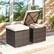 Alt View 3. Costway - 2PCS Patio Rattan Ottomans Seat Side Table Storage Box Footstool with Cushions - White + Mix Brown.