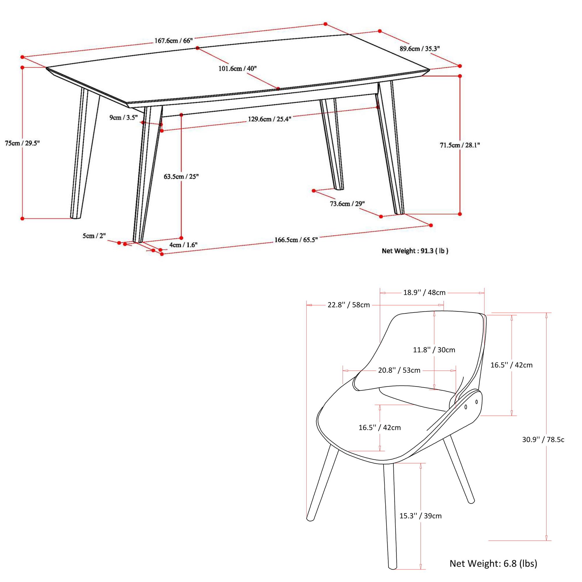 - 167.6cm / 66"
- 89.6cm / 35.3"
- 101.6cm / 40"
- 9cm / 3.5"
- 129.6cm / 25.4"
- 75cm / 29.5"
- 71.5cm / 28"
- 63.5cm / 25"
- 73.6cm / 29"
- 5cm / 2"
- 166.5cm
- Net Weight: 91.3 (lb)
- 22.8" / 58cm
- 18.9" / 48cm
- 11.8" / 30cm
- 20.8" / 53cm
- 16.5" / 42cm
- 30.9" / 78.5cm
- 15.3" / 39cm
- Net Weight: 6.8 (lbs)