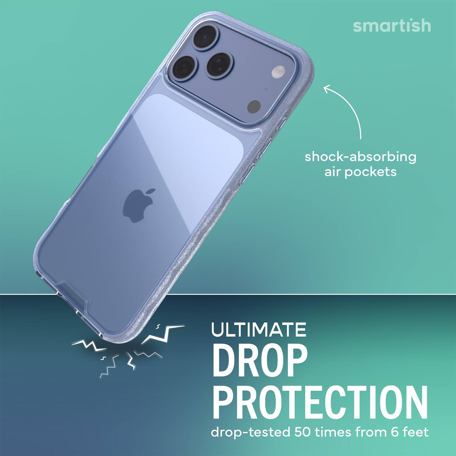 smartish  
shock-absorbing air pockets  
ULTIMATE DROP PROTECTION  
drop-tested 50 times from 6 feet