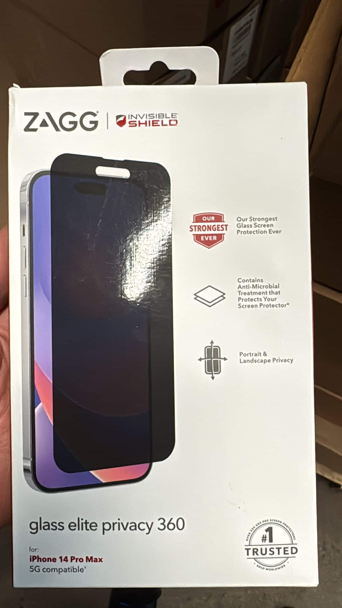 ZAGG - InvisibleShield Glass Elite Privacy 360 Screen Protector for Apple iPhone 14 Pro Max - Clear