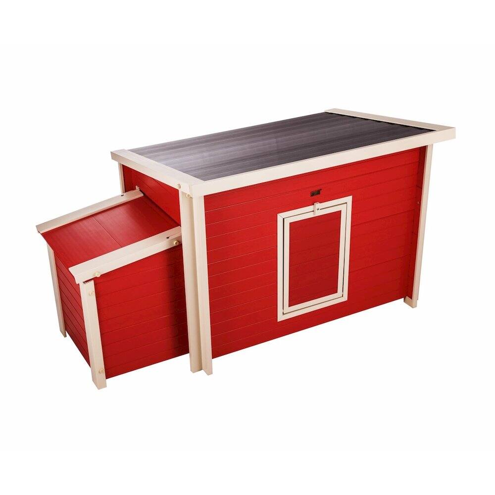Angle. New Age Pet - ECOFLEX Fontana Chicken Barn in Red - Red.