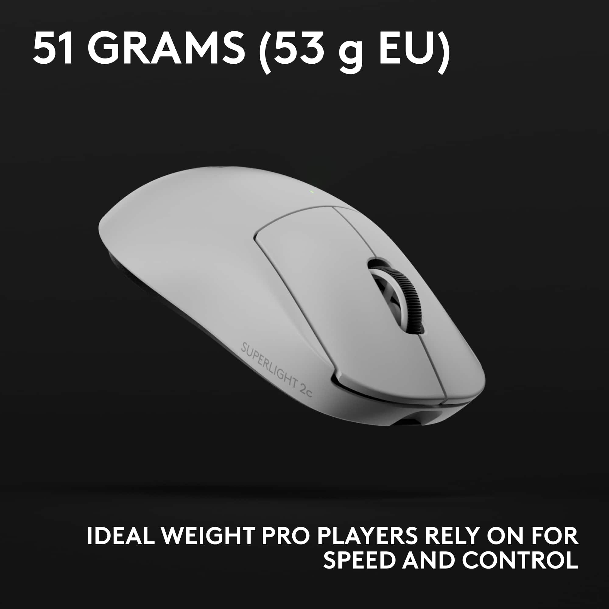 51 GRAMS (53 g EU)
SUPERLIGHT 2c
IDEAL WEIGHT PRO PLAYERS RELY ON FOR SPEED AND CONTROL
