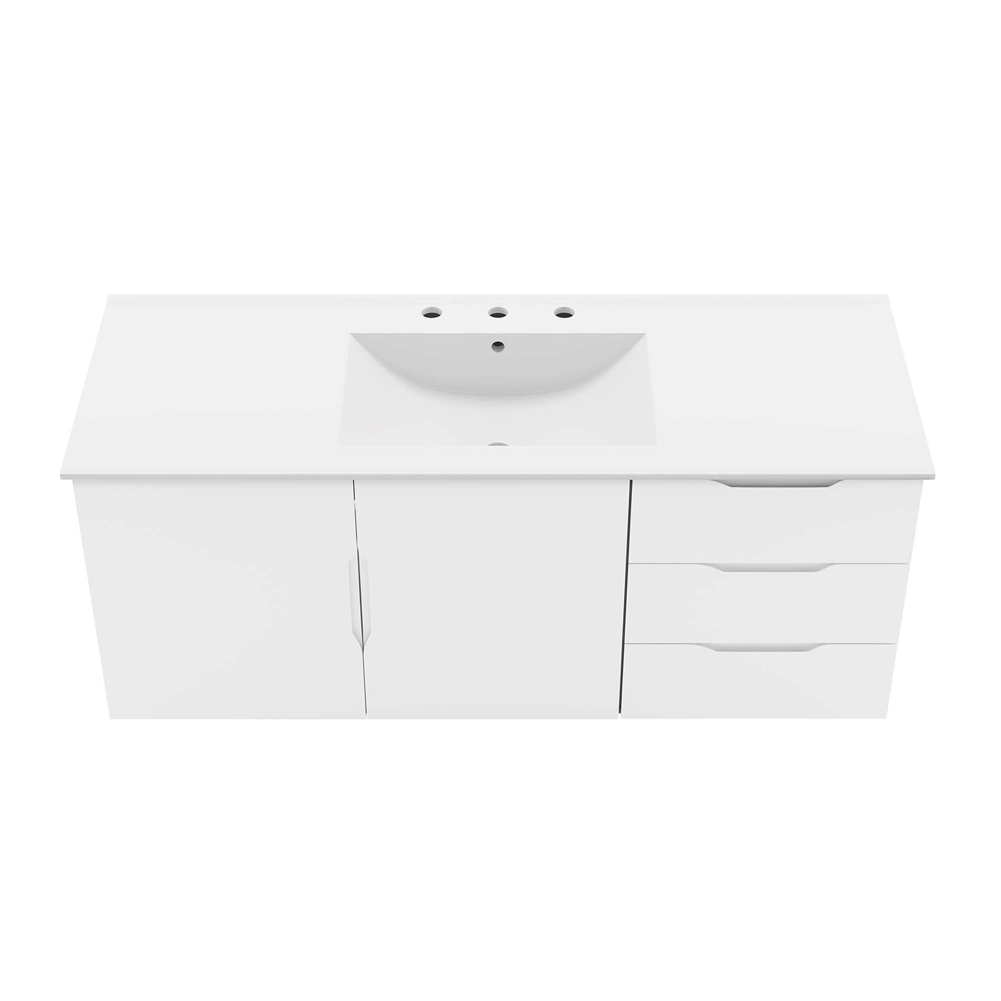 Alt View 4. Modway - Vitality Bathroom Vanity Basin Included by Modway - White White.