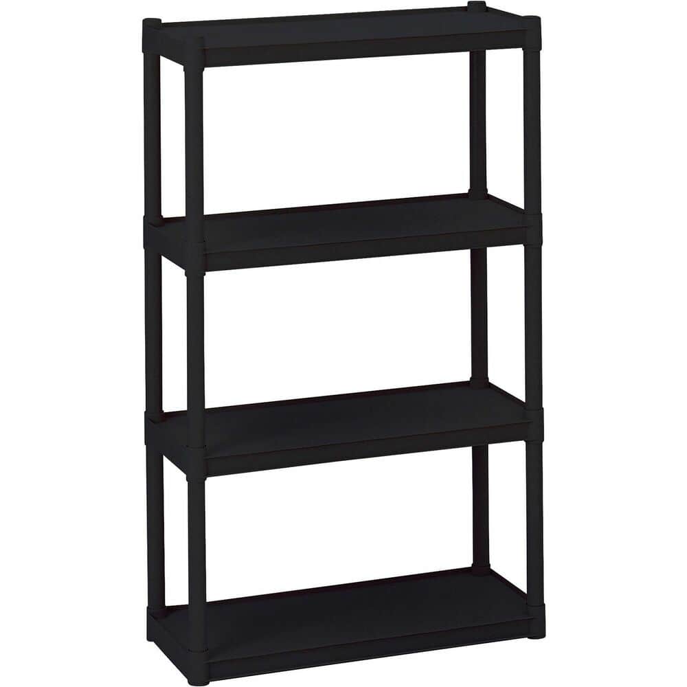 ICEBERG - Rough 'N Ready 4 Shelf Open Storage System 32" W x 13" D x 54" H 4 x Shelf - Black