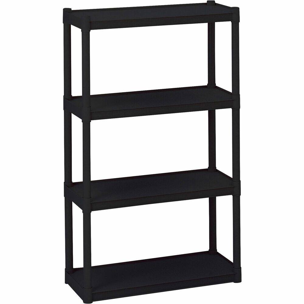 Front. ICEBERG - Iceberg Rough 'N Ready 4 Shelf Open Storage System 32" W x 13" D x 54" H 4 x Shelf - Black.