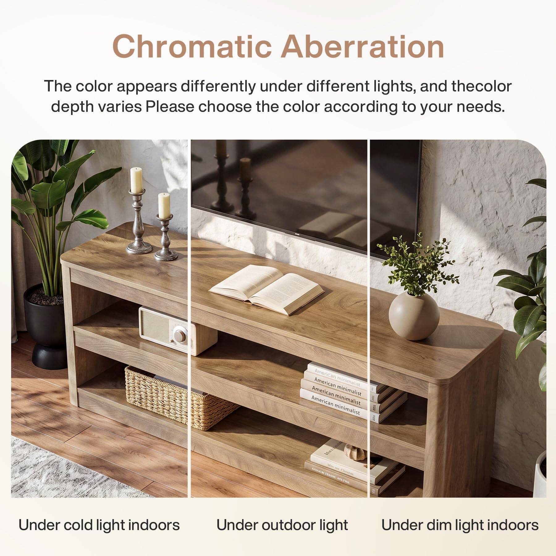 Chromatic Aberration

The color appears differently under different lights, and the color depth varies. Please choose the color according to your needs.

American minimalist

Under cold light indoors

Under outdoor light

Under dim light indoors
