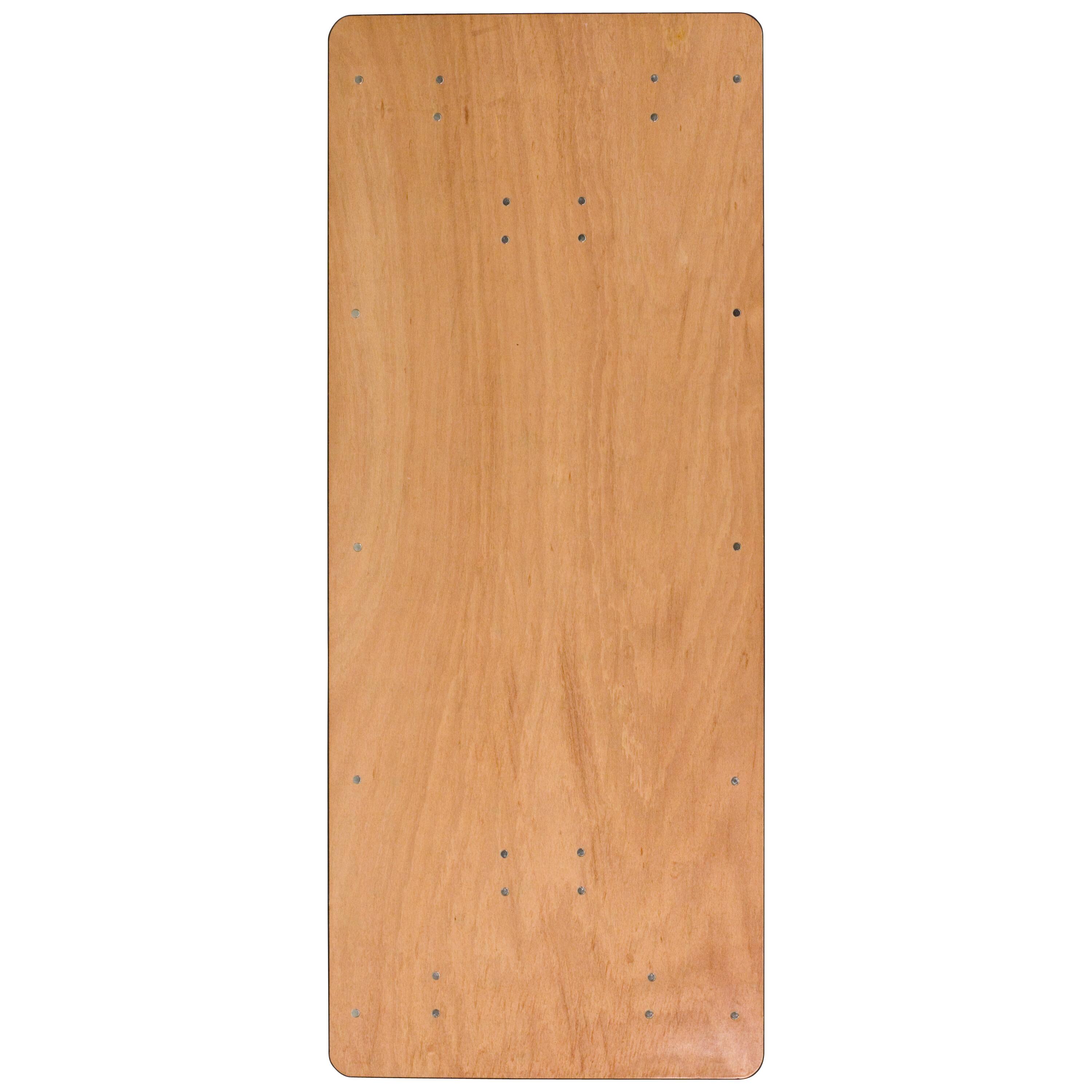 Alt View 14. Alamont Home - Gael 6-Foot Rectangular Wood Folding Banquet Table with Clear Coated Finished Top - Natural.