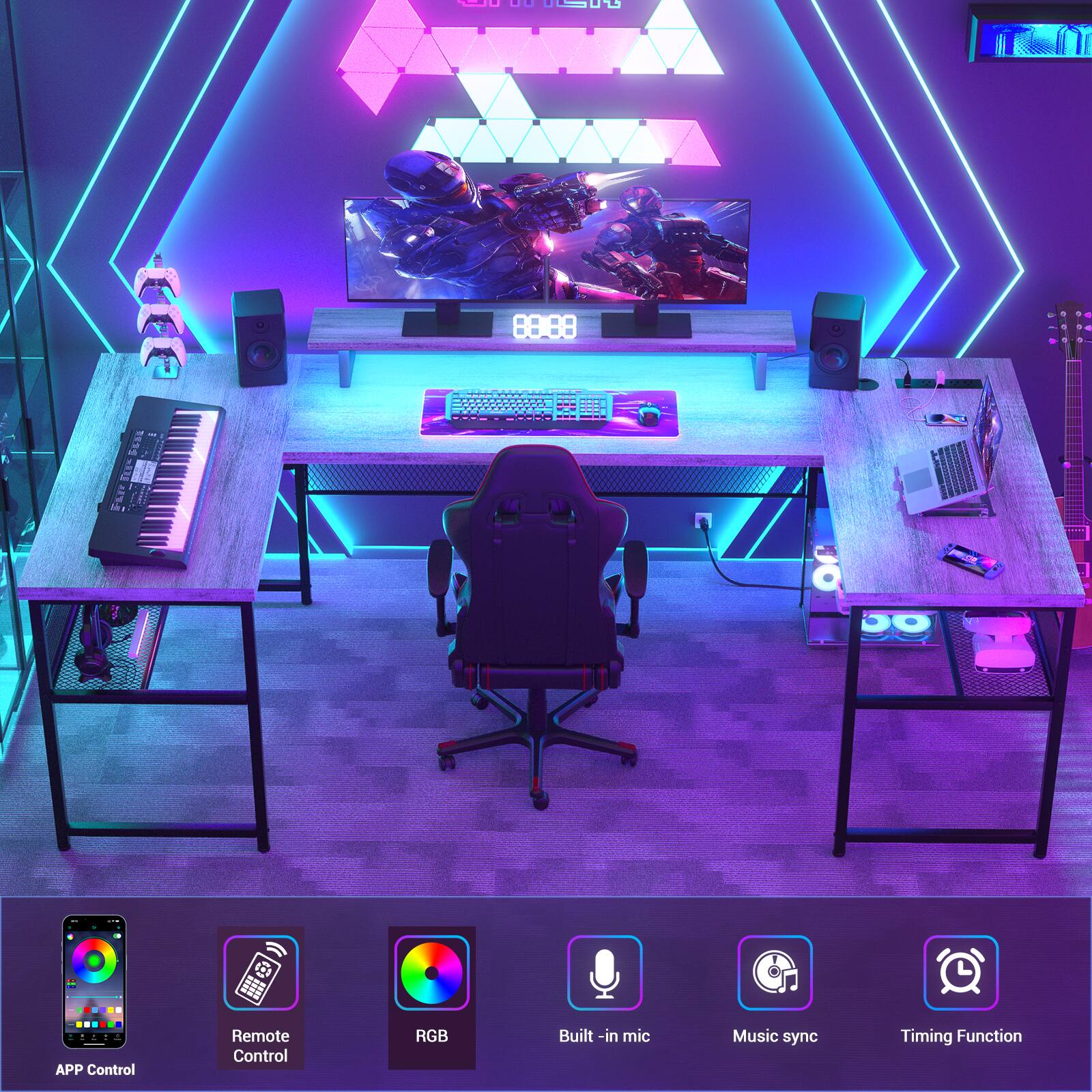 0DI 88.88 1155 IE APP Control Remote Control RGB Built-in mic Music sync Timing Function