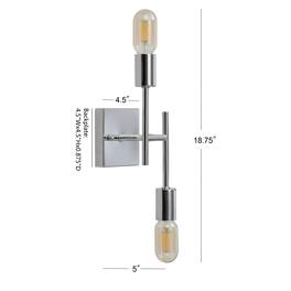 Jonathan Y - Turing 18.7" 2-Light Metal LED Wall Sconce - Chrome