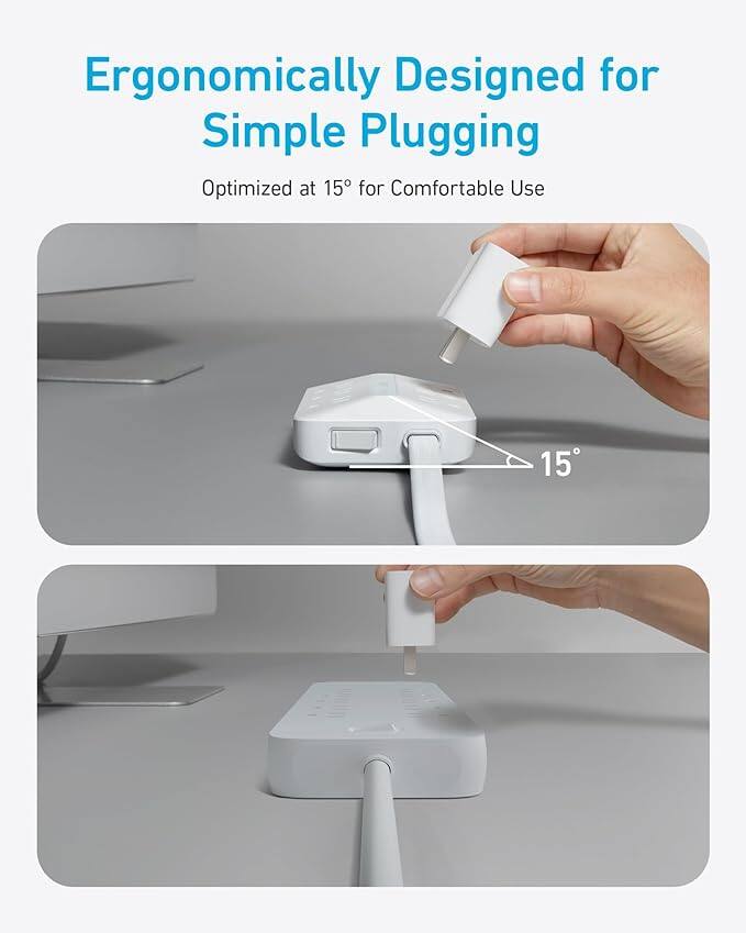 Ergonomically Designed for Simple Plugging  
Optimized at 15° for Comfortable Use