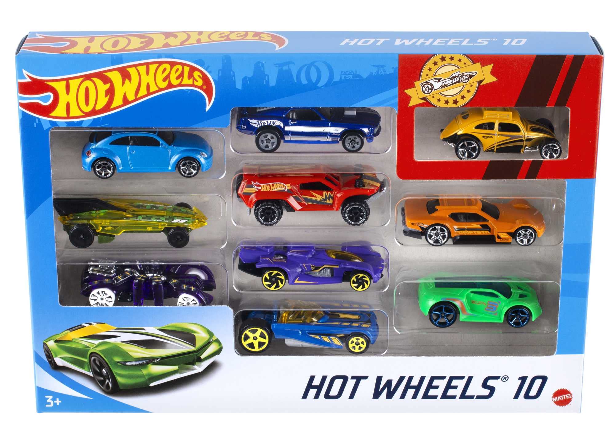 HOT WHEELS 10  
MATTEL  
3+