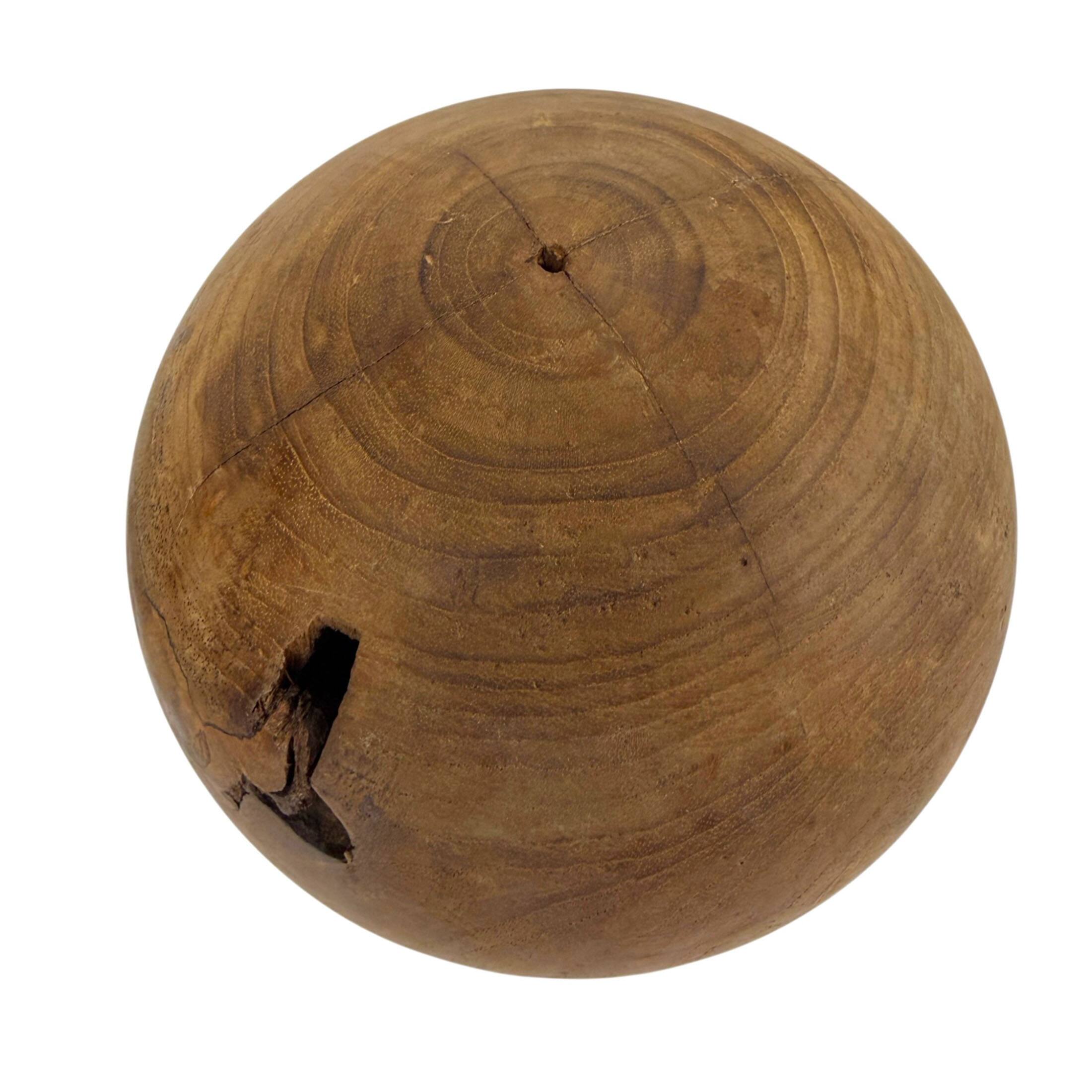 Alt View 2. Things2Die4 - Decorative Wood Orbs Set of 3 Brown Teak 5.5 in Rustic Minimalist Balls - Brown.