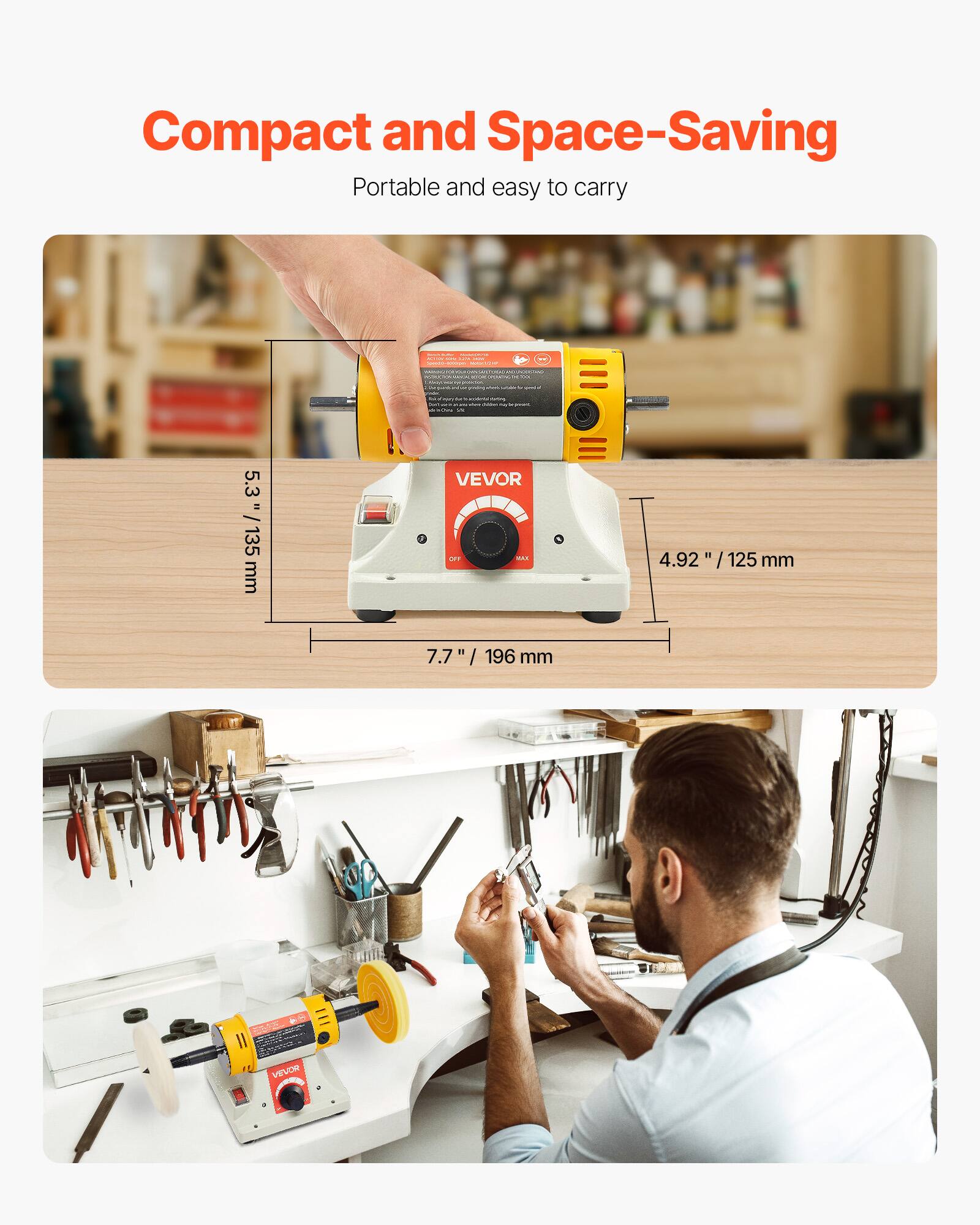 Compact and Space-Saving  
Portable and easy to carry  

- INCOM Les 1404 - BOSQUE - FRANCE EXPER - ORGENTION ...  
5.3 5.3"/135 135 mm  
W - INFORMATION - - - CHINA DE - 1 combents: - Search - calories clobobes: - VEVOR OPP BAX  
4.92  
125 mm  
7.7"/ 196 mm  
VEVOR