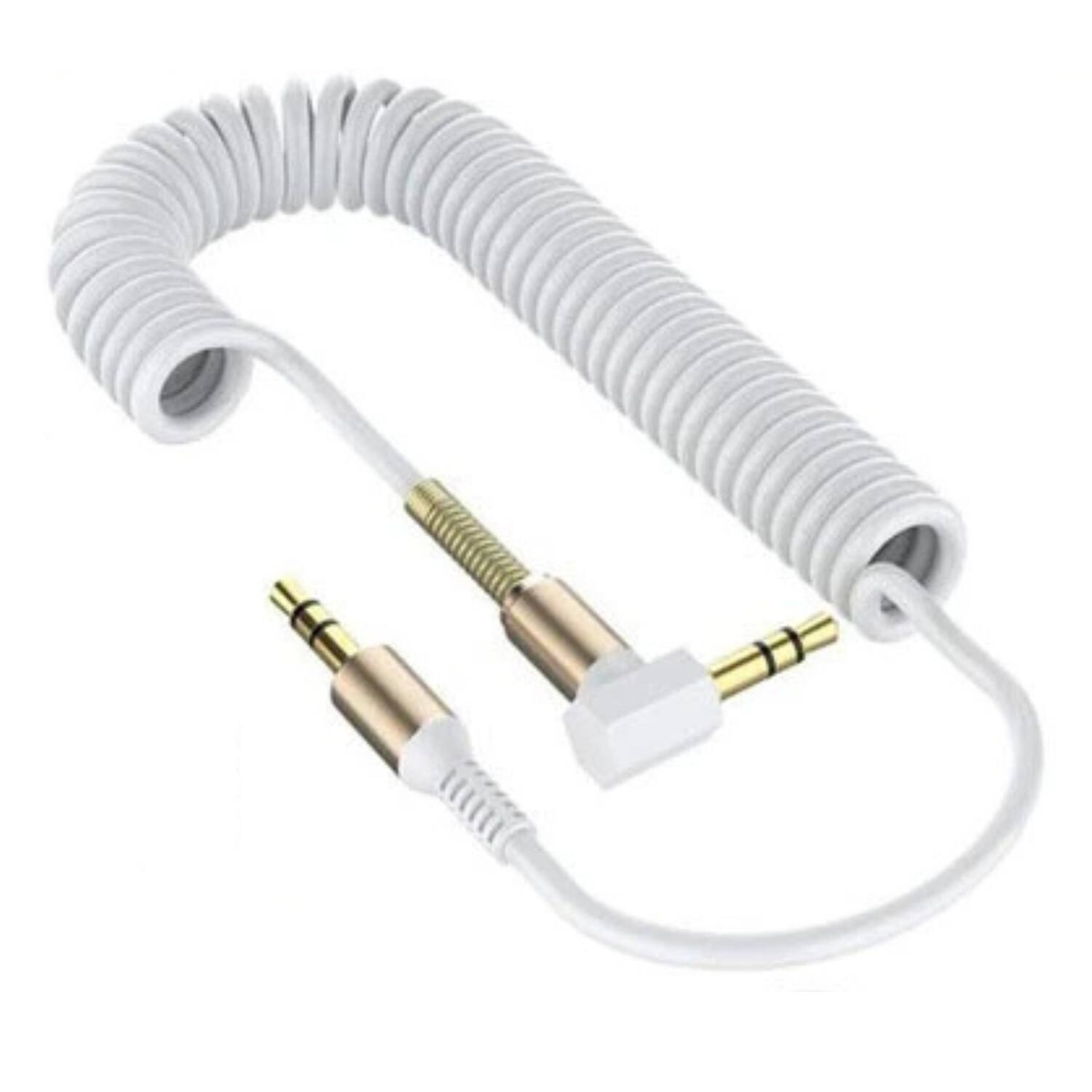 Front. Home Collection - L-Shaped 3.5mm Male to Male AUX Cable - White.