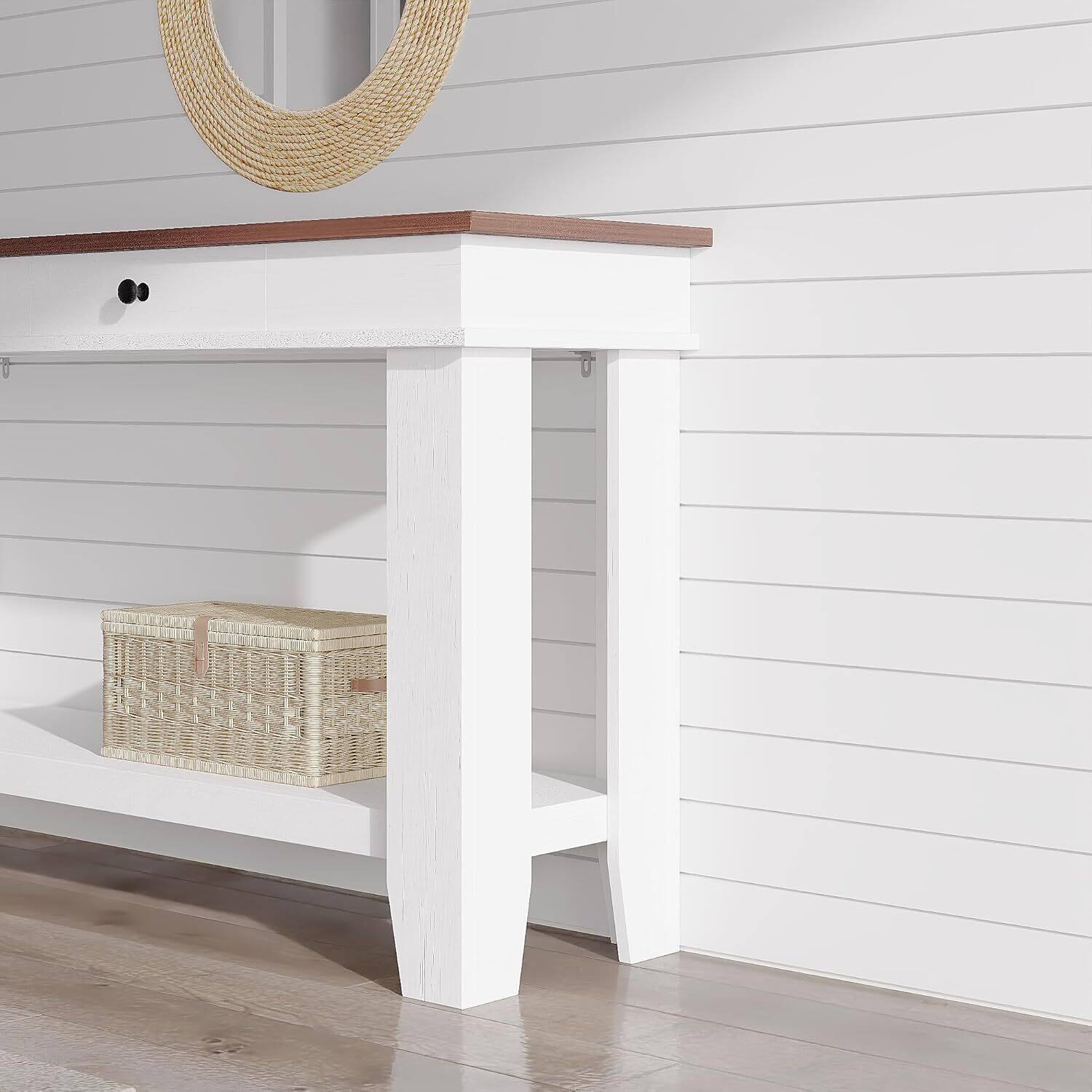 Alt View 4. Jojoka - Kitchen Table 54 Inch Long Console Table Wooden Entryway Table for Dining Room, Home Office, Living Room - Multiple colors.