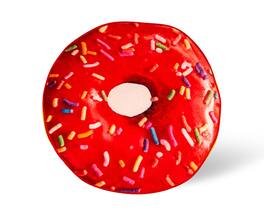 Toynk - Sprinkle Donut Round Fleece Throw Blanket | 60 Inches - Red