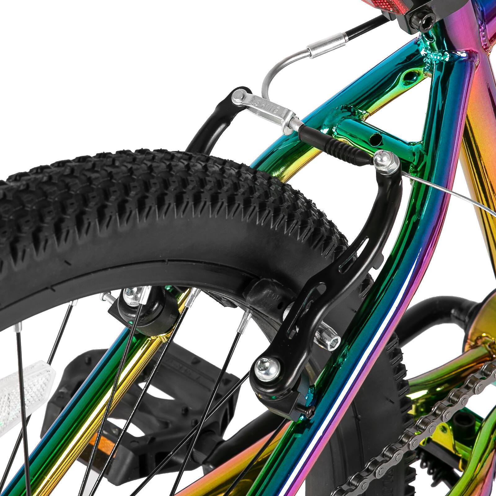 Alt View 5. HILAND - HILAND 26 Inch BMX Bike for Teenager and Adult, Beginner-Level BMX with 2 Pegs, Bicycles for Men and Women Rainbow - Rainbow.