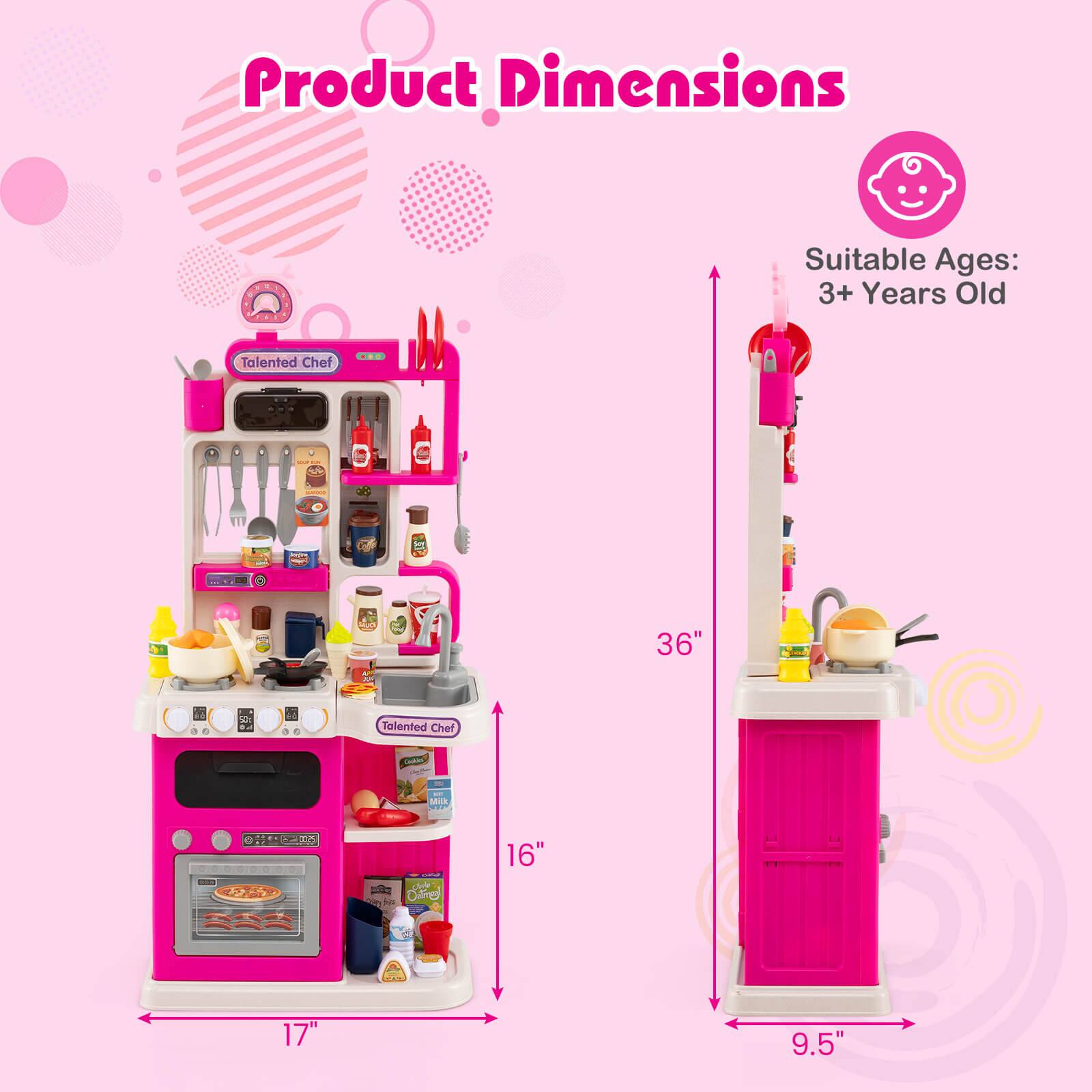 Product Dimensions  
Suitable Ages: 3+ Years Old  

Talented Chef  
36" x 17" x 9.5"