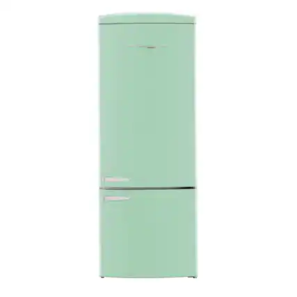 Front. Unique Appliances - 28 in. Wide Classic Retro 16.7 cu.ft Bottom Freezer Counter Depth Refrigerator - Summer Mint Green.