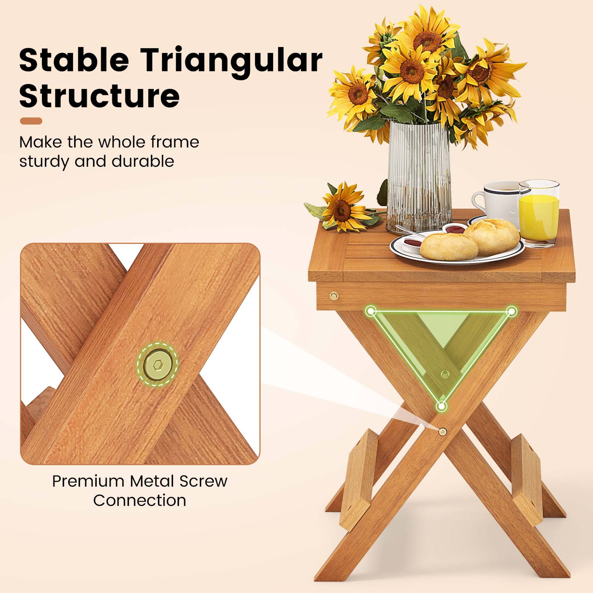 Stable Triangular Structure: Make the whole frame sturdy and durable. Premium Metal Screw Connection.
