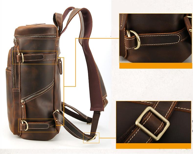 Alt View 8. Steel Horse Leather - The Raoul Backpack | Handmade Vintage Leather Backpack - Dark Brown.