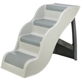 TRIXIE - 4-Step Pet Stairs, Lightweight and Collapsible Steps Ideal for Dogs & Cats - Gray