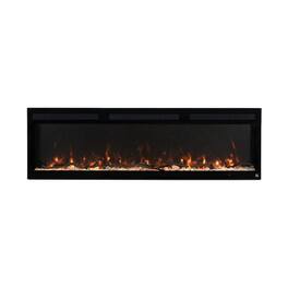 Touchstone Home Products - 65 in. Wall Mounted Recessed Sideline Fury Smart Electric Fireplace 1500W - Black