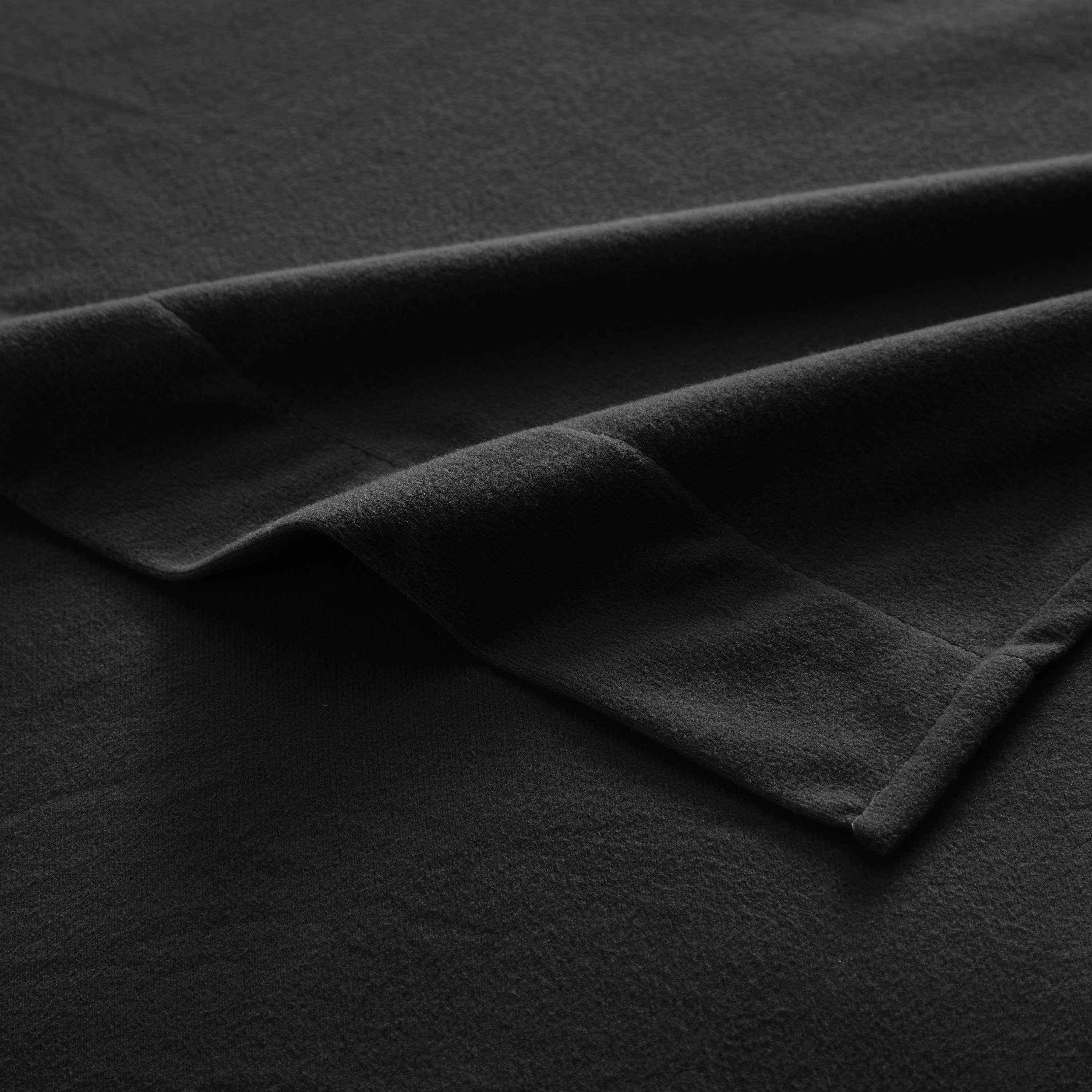 Back. Sweet Home Collection - Solid Flannel Sheets Warm and Cozy Extra Deep Pockets, Queen - Black.
