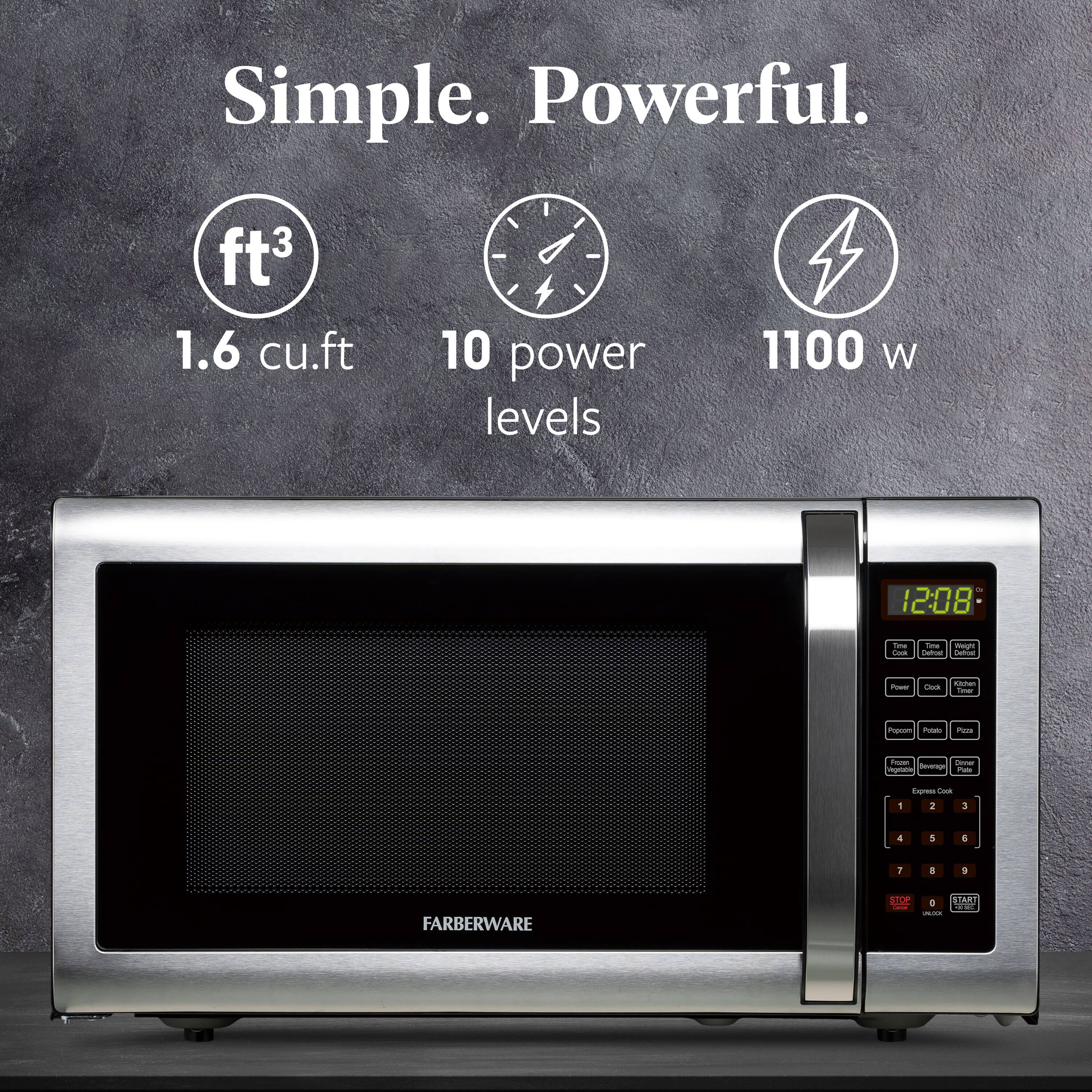 Simple. Powerful.

1.6 cu.ft  
10 power levels  
1100 W

FARBERWARE